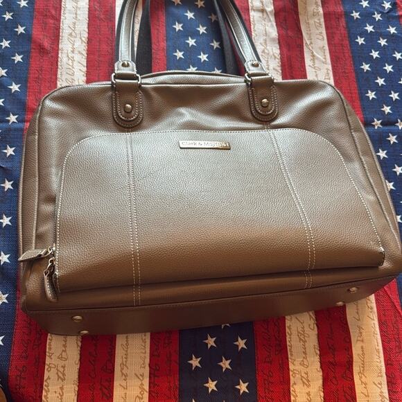 Taupe Laptop Bag with Sophisticated Design - Picture 4 of 16